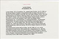 Hobart, Lynnie(Obituary)